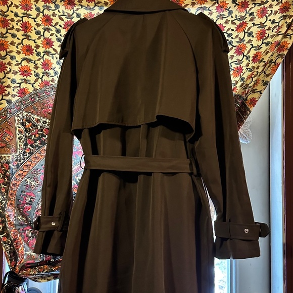 Long Polyester Chocolate Brown Fall Coat Size Large - Picture 6 of 6